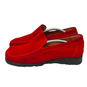VIntage  Red Suede Loafer Loafers sz 8
